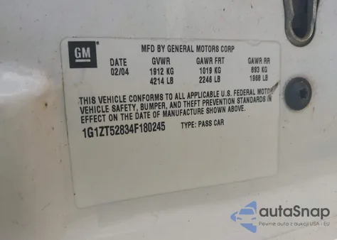 2004 Chevrolet Malibu Ls z USA, uszkodzony, nr VIN 1G1ZT52834F180245